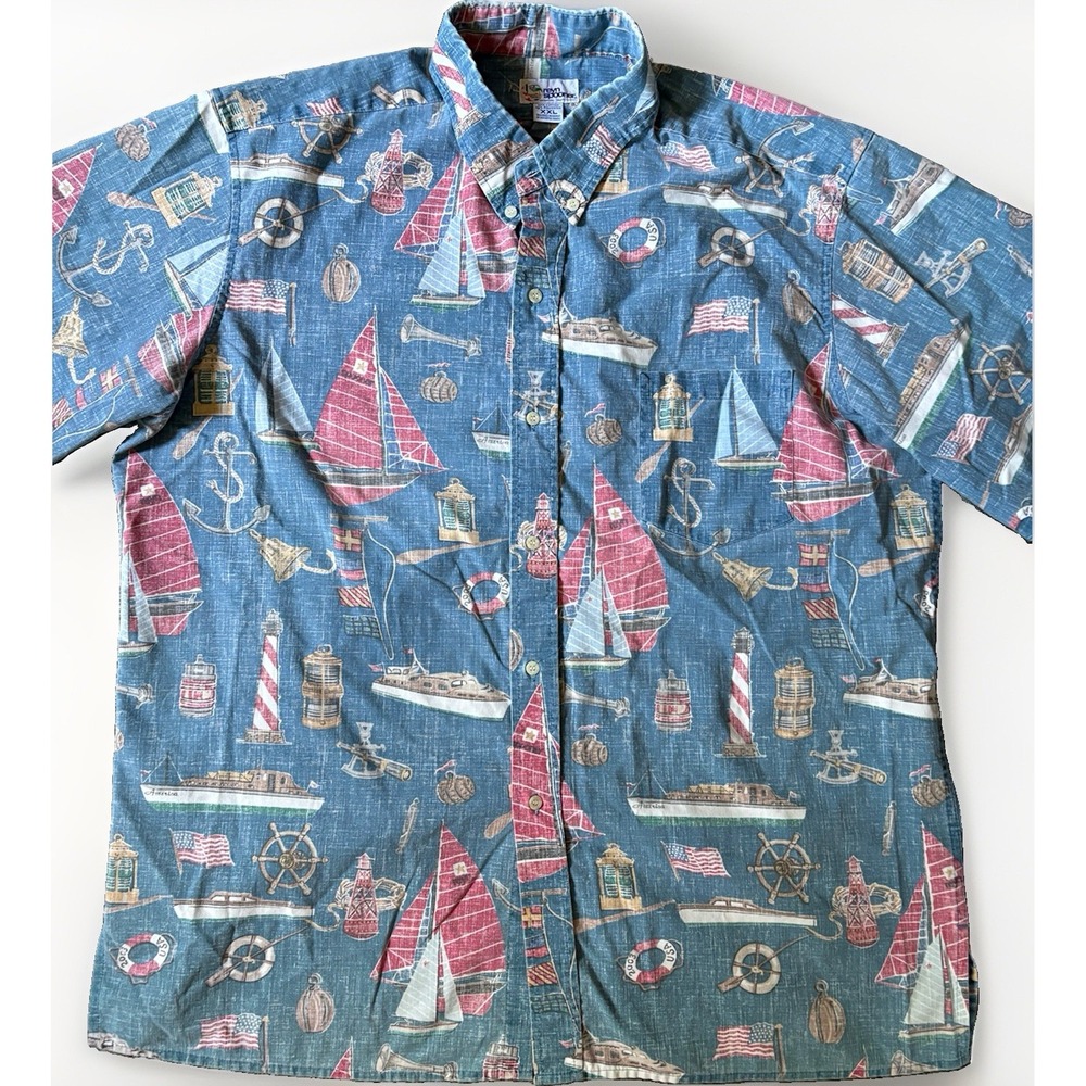 Reyn Spooner American Nautical Vintage 2003 Classics Hawaiian Shirt 2XL XXL
